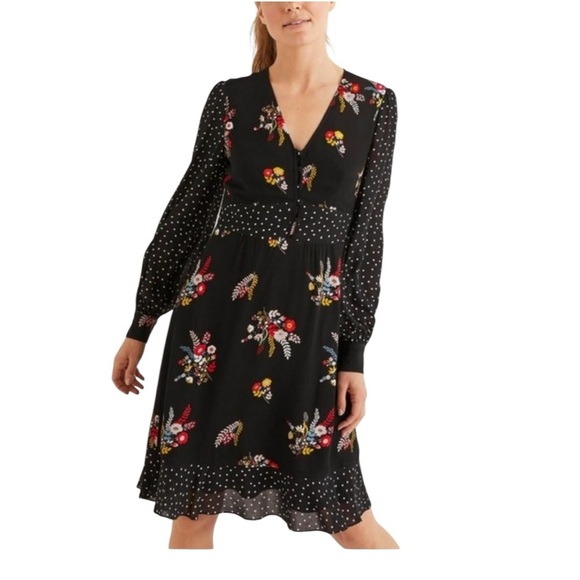 Boden Black Floral Ivy Dress - Picture 2 of 9